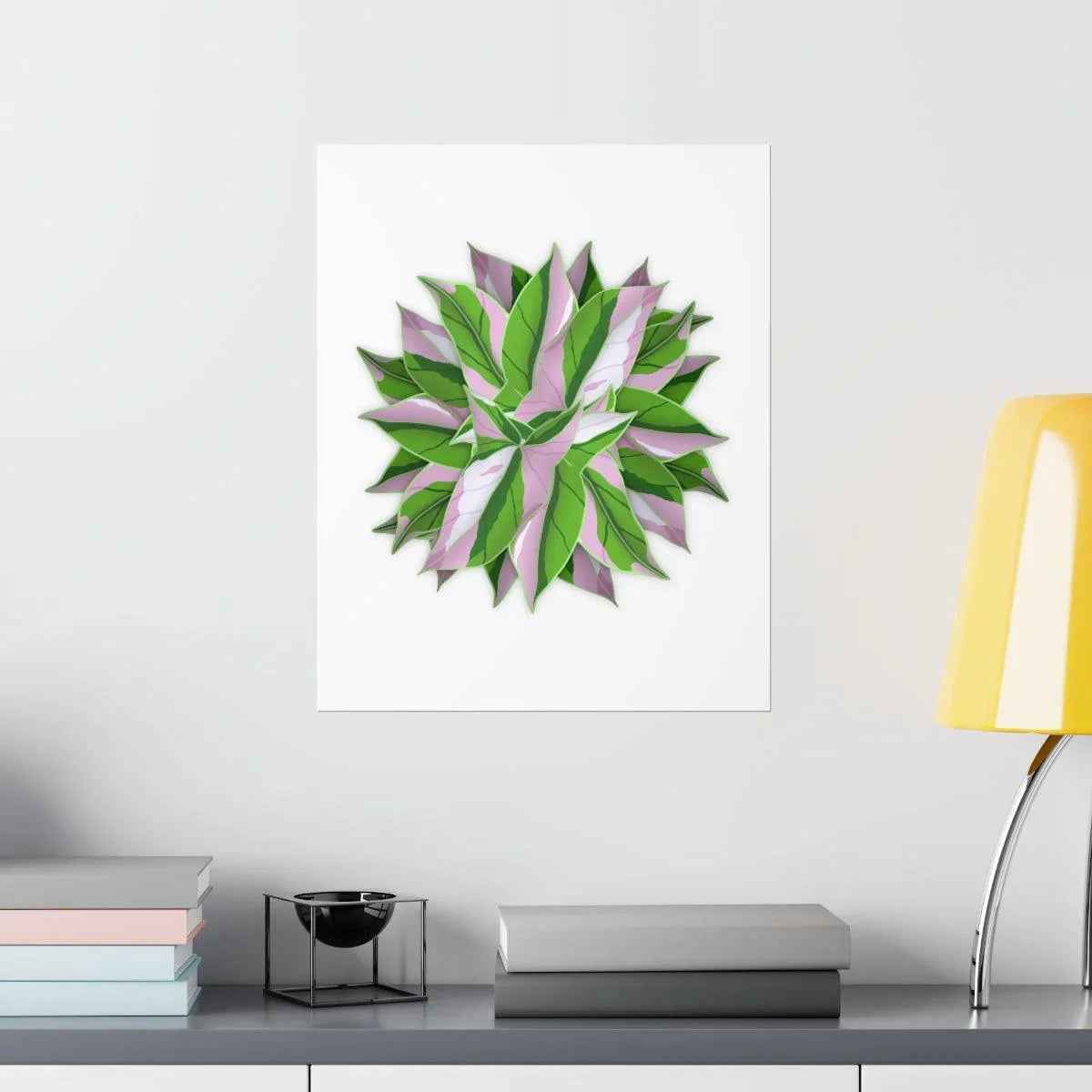 Syngonium Tricolor Pattern Botanical Print – Unframed Wall Art
