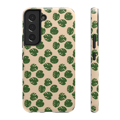 Monstera Pattern Phone Case – Dual Layer Protective Cover