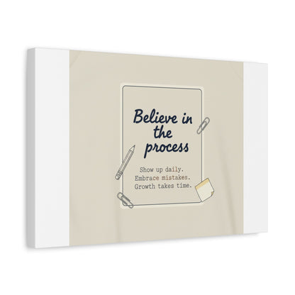 Believe in the Process Canvas | analogue note to self, handwritten reminder décor
