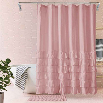 Folding Polyester Bathroom Partition Shower Curtain