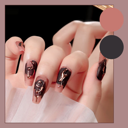 Fake Nail Patches Hand Wearing Art