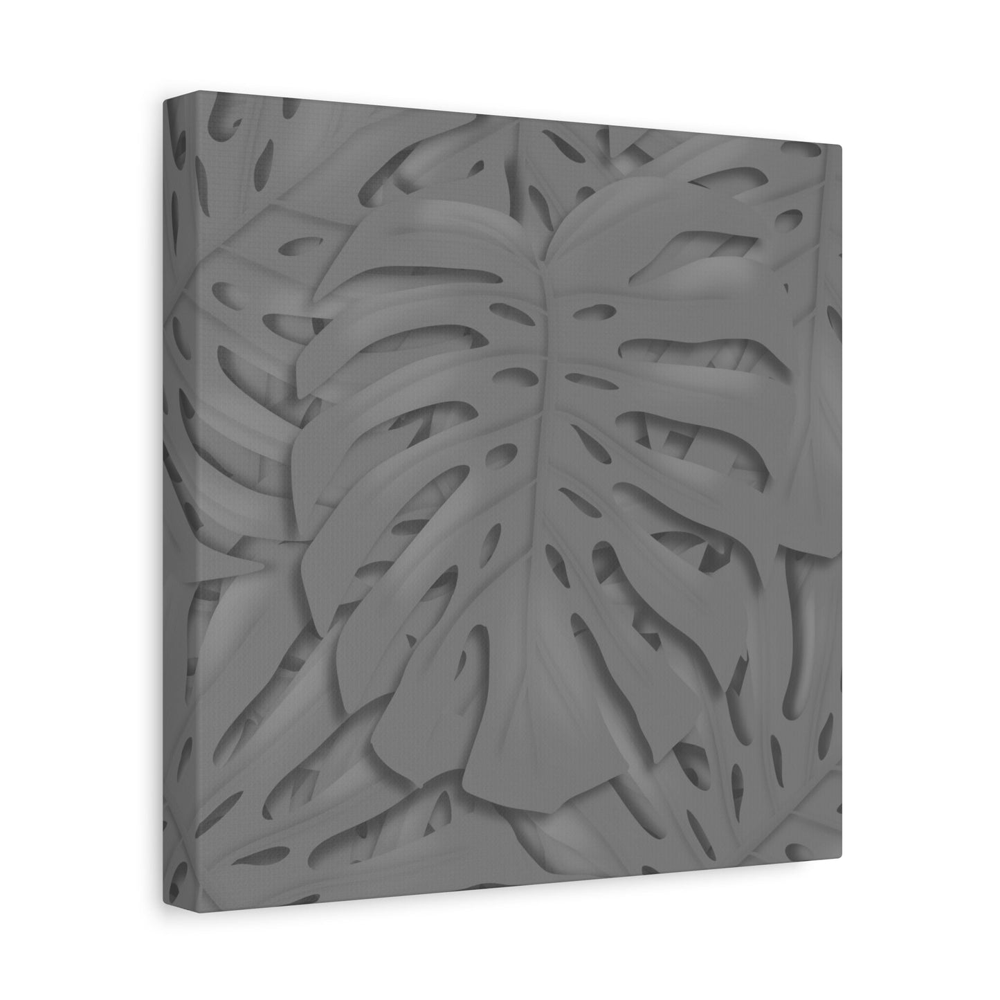 Grey Monstera Canvas Print – Botanical Wall Art