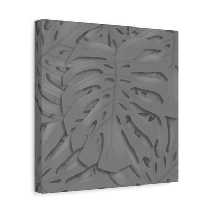 Grey Monstera Canvas Print – Botanical Wall Art