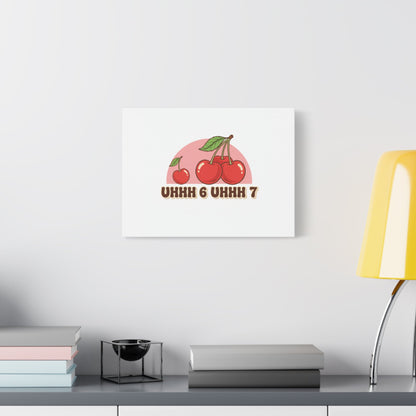 Six Severn Cherry Retro Graphic Canvas | kawaii fruit print, vintage cherry design