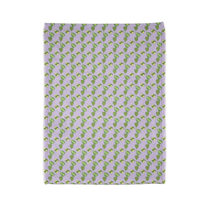 Hoya Kerrii Pattern Cozy Fleece Throw Blanket