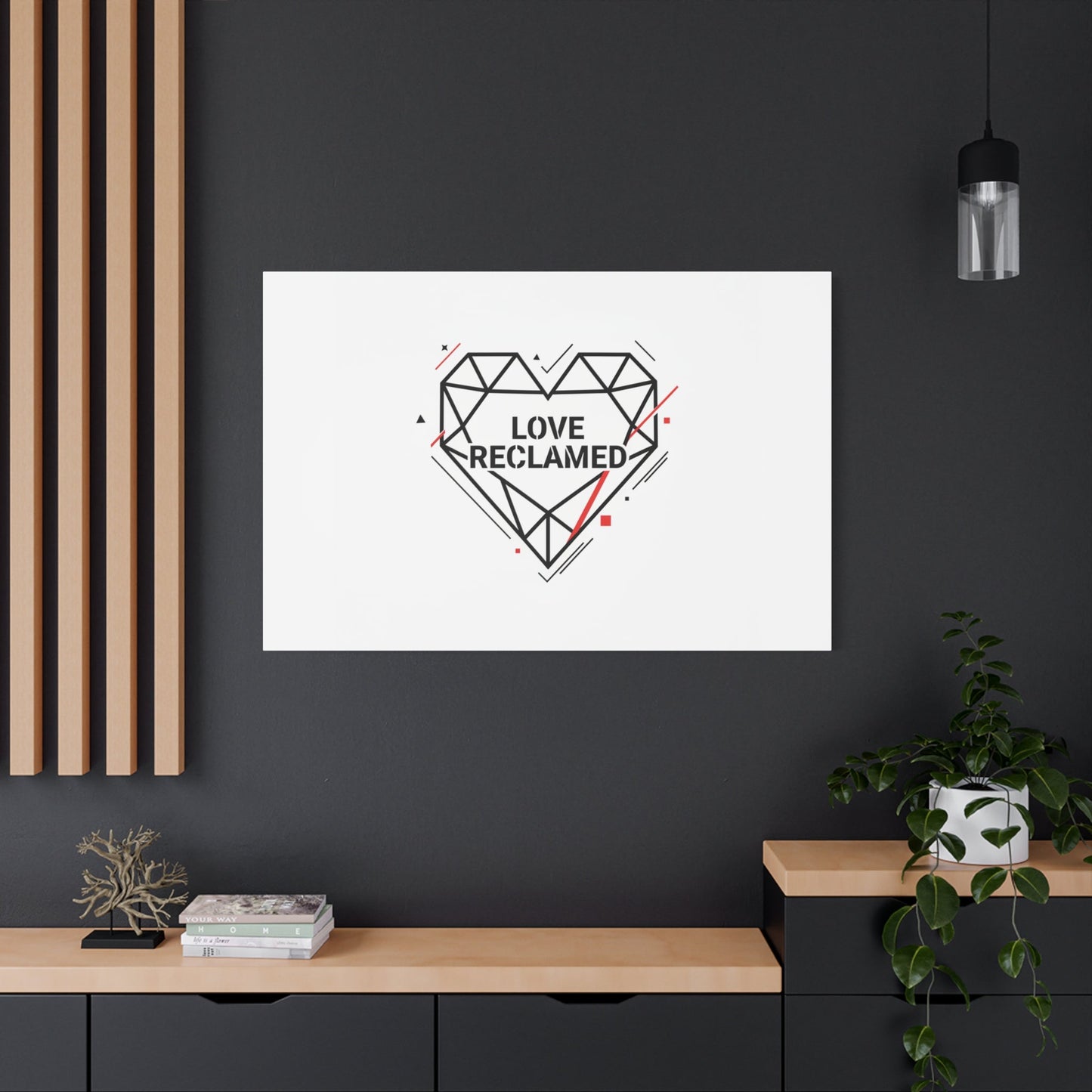 Love Reclaimed Canvas | modern heart design, minimalist love icon
