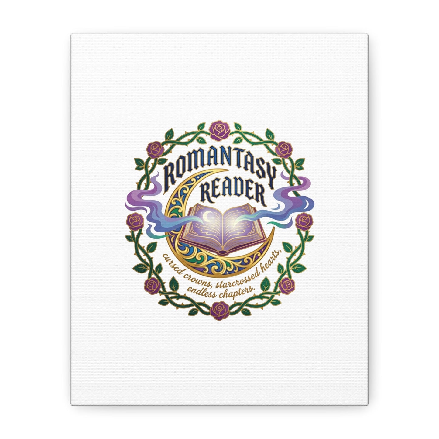 Romantasy Reader Canvas Print | enchanted bookish celestial gothic