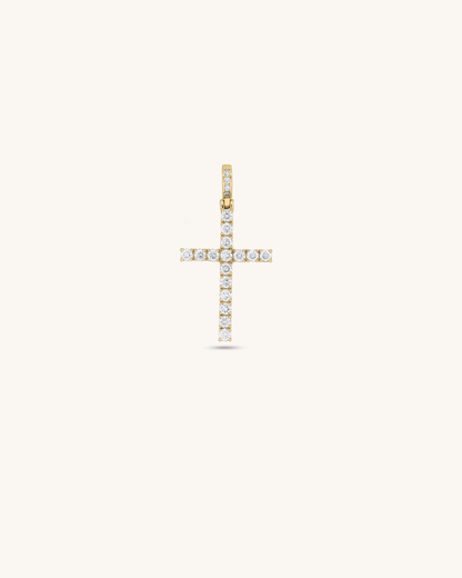 Moissanite Tennis Cross Pendant