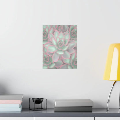Echeveria Violet Queen Succulent Pattern Botanical Print – Unframed Wall Art