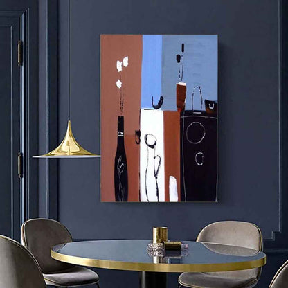 Handmade Oil Painting Canvas Wall Art Decoration Retro Abstract For Home Room Decor Rolled Frameless Unstretched Painting