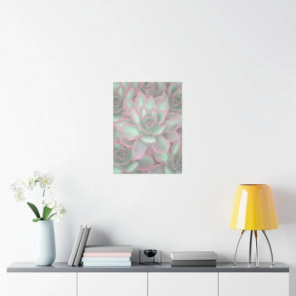 Echeveria Violet Queen Succulent Pattern Botanical Print – Unframed Wall Art
