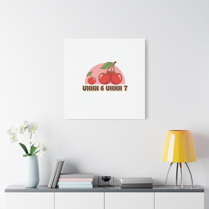 Six Severn Cherry Retro Graphic Canvas | kawaii fruit print, vintage cherry design