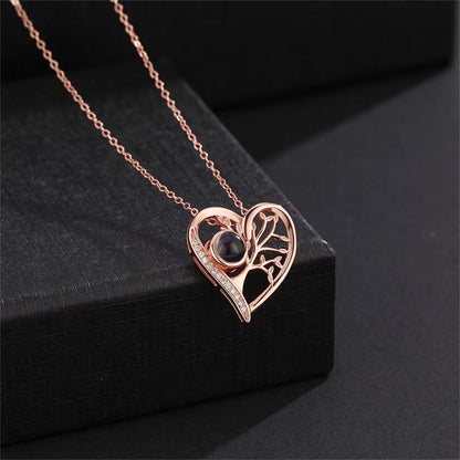 S925 Sterling Silver Love Tree I Love You Necklace