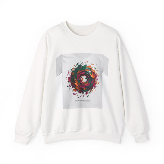 Painterly Abstract Floral Swirl Sweatshirt | artsy brushstroke apparel