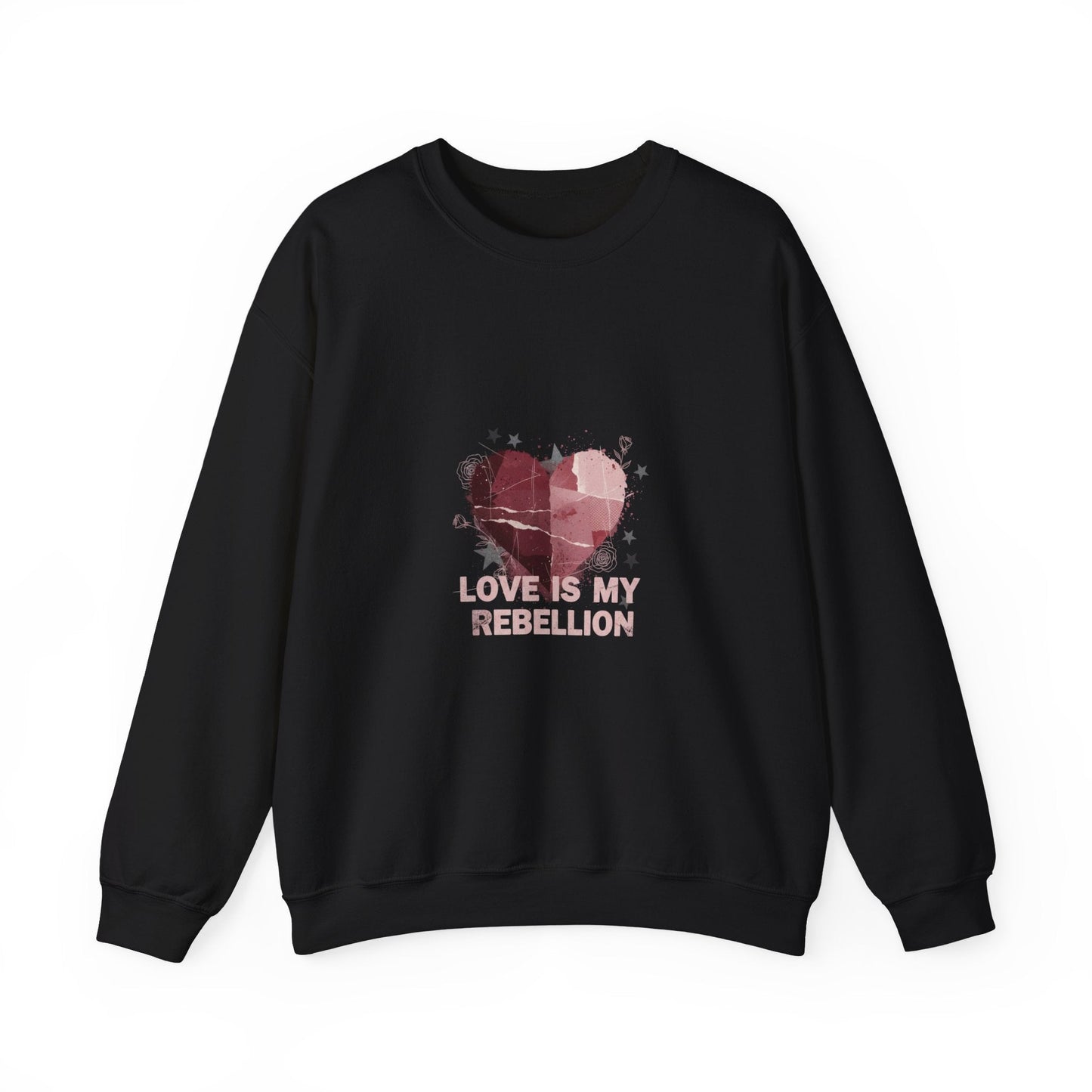 Love Is My Rebellion Sweatshirt | soft grunge heart, distressed punk heart design