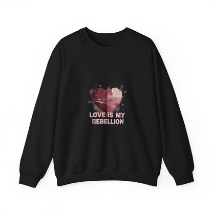 Love Is My Rebellion Sweatshirt | soft grunge heart, distressed punk heart design