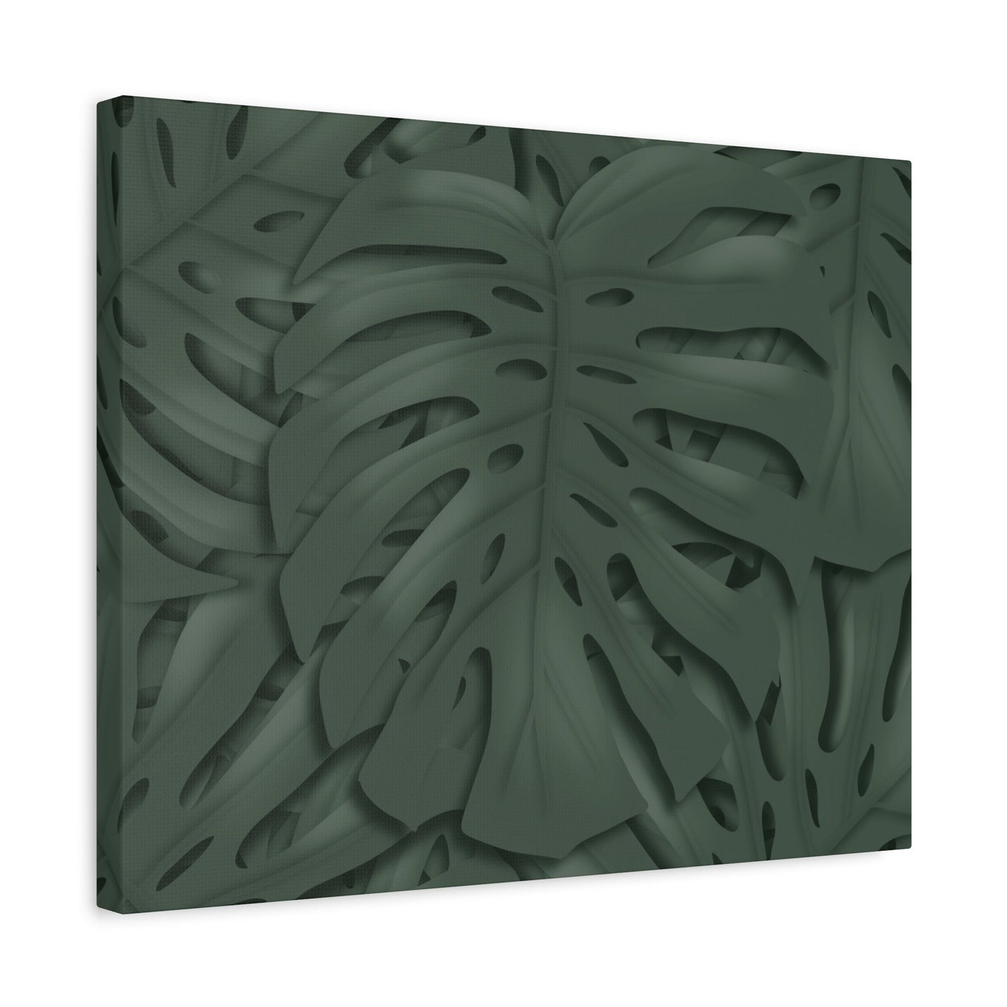 Deep Green Monstera Canvas Print – Botanical Wall Art