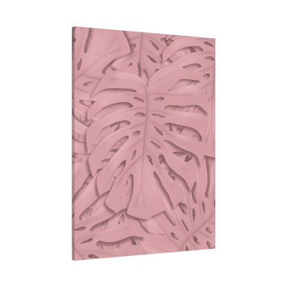 Soft Pink Monstera Canvas Print – Botanical Wall Art
