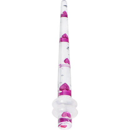 8G Clear Acrylic Glitter Purple Heart Confetti Taper