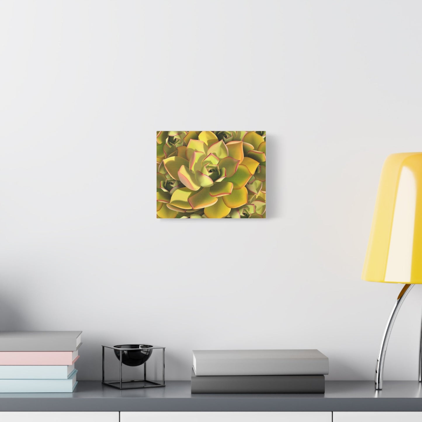 Noble Aeonium Succulent Pattern Canvas Print – Botanical Wall Art