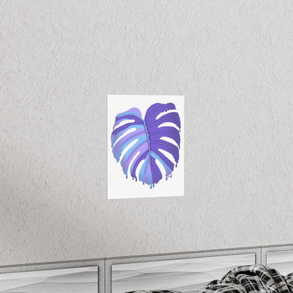 Purple Melting Monstera Botanical Print – Unframed Wall Art