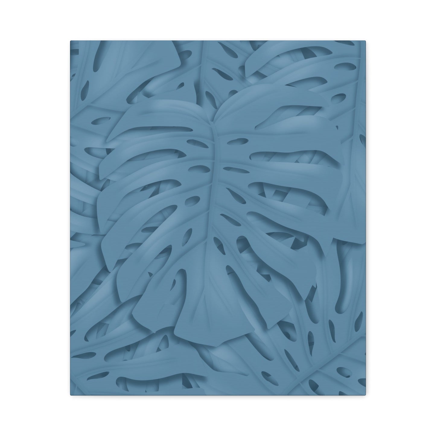 Cerulean Blue Monstera Canvas Print – Botanical Wall Art