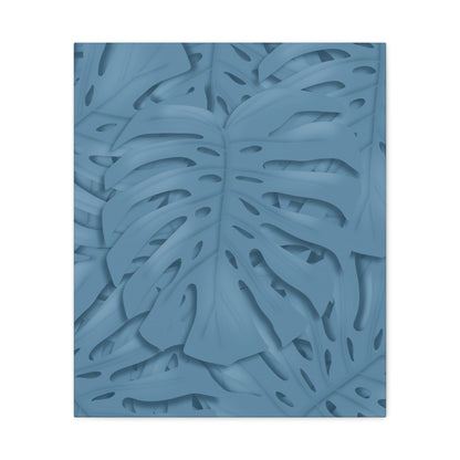 Cerulean Blue Monstera Canvas Print – Botanical Wall Art