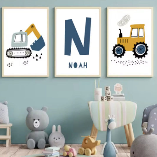 Excavator Canvas Art Poster Decoration Painting