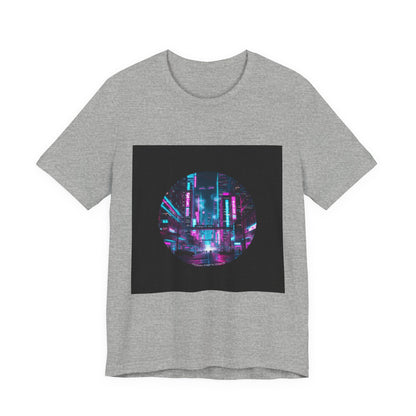 Neon Cyberpunk Skyline Tee | synthwave skyline, future city art