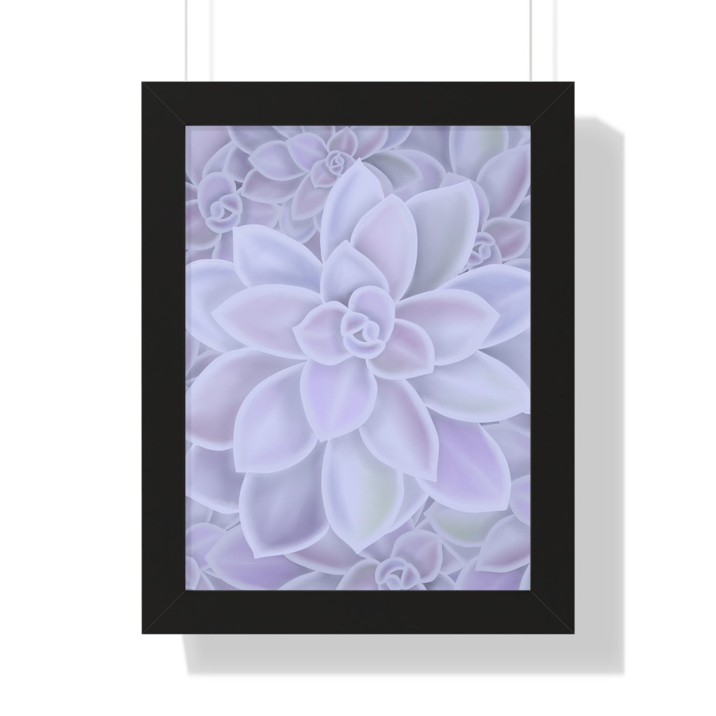 Graptopetalum Murasaki Succulent Pattern Framed Print – Botanical Wall Art