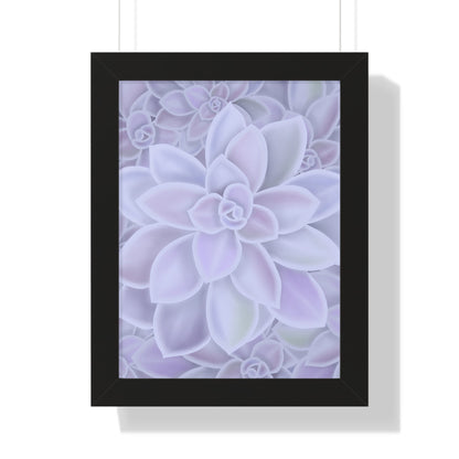 Graptopetalum Murasaki Succulent Pattern Framed Print – Botanical Wall Art