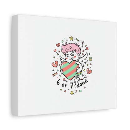 Weird Cupid heart illustration Canvas | Weird Valentine, quirky chaotic love