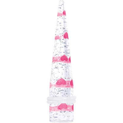 Clear Acrylic Glitter Pink Heart Confetti Taper 8G to 16mm