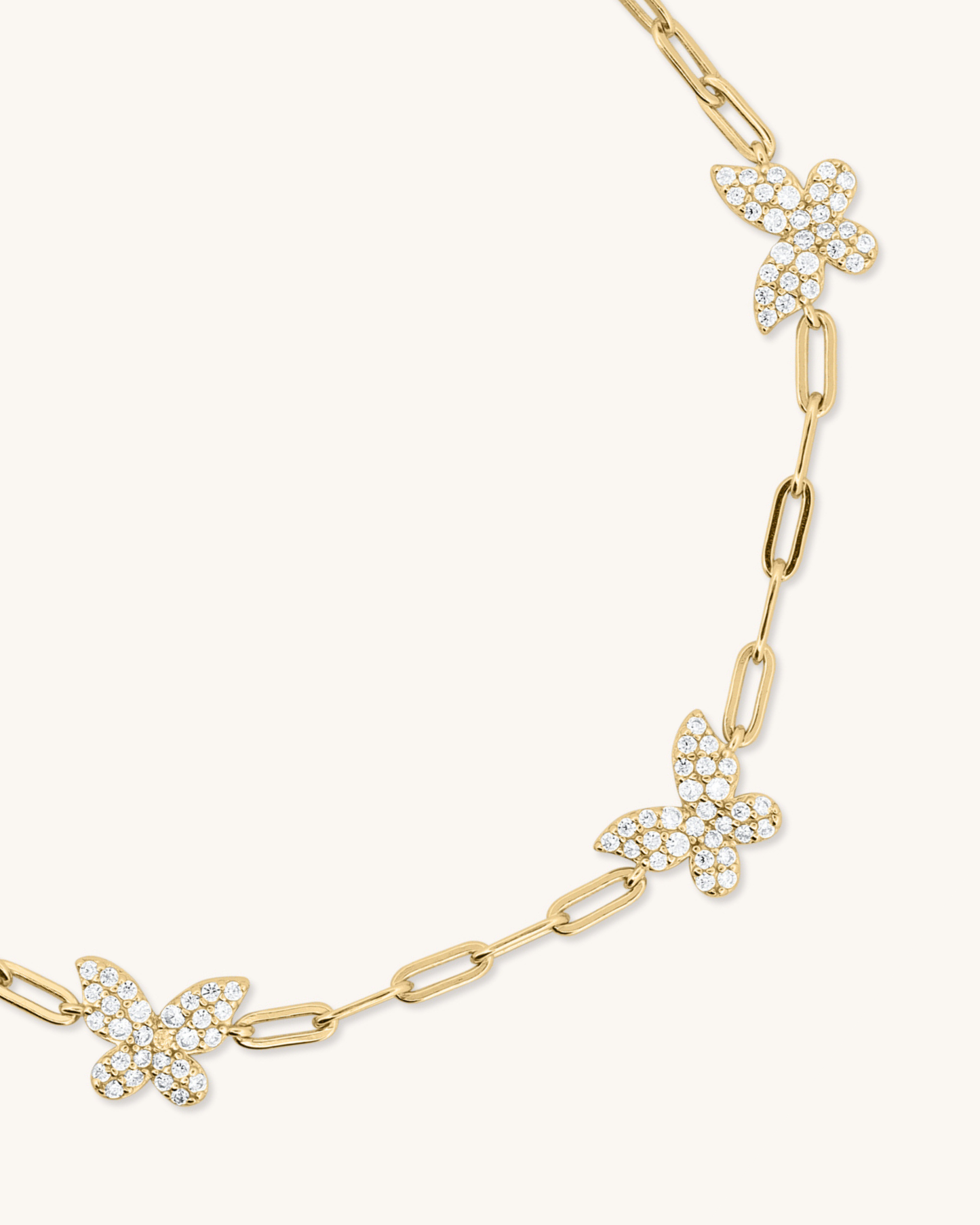 Triple Butterfly Paperclip Bracelet