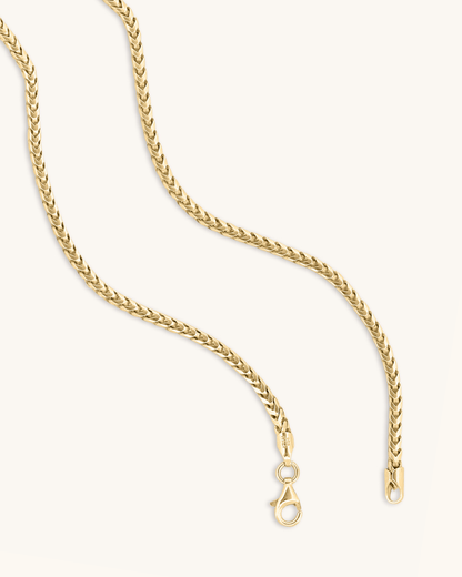 14K Gold 2.7mm Diamond Cut Lite Round Wheat Chain