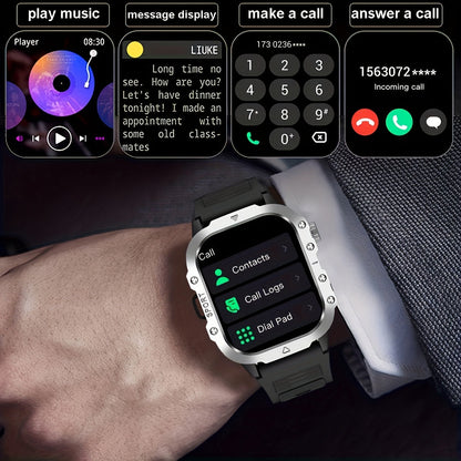 New Smart Watch with 2.01-inch Large Screen, LED Flashlight, Outdoor Sports Watch, Fitness Tracker Compatible with Android and iPhone, Halloween, Suitable for Men or Women, Versatile for Various Scenarios, Perfect Holiday Gif