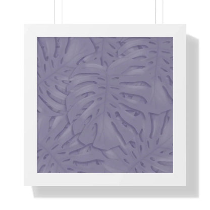 Violet Monstera Framed Print – Botanical Wall Art