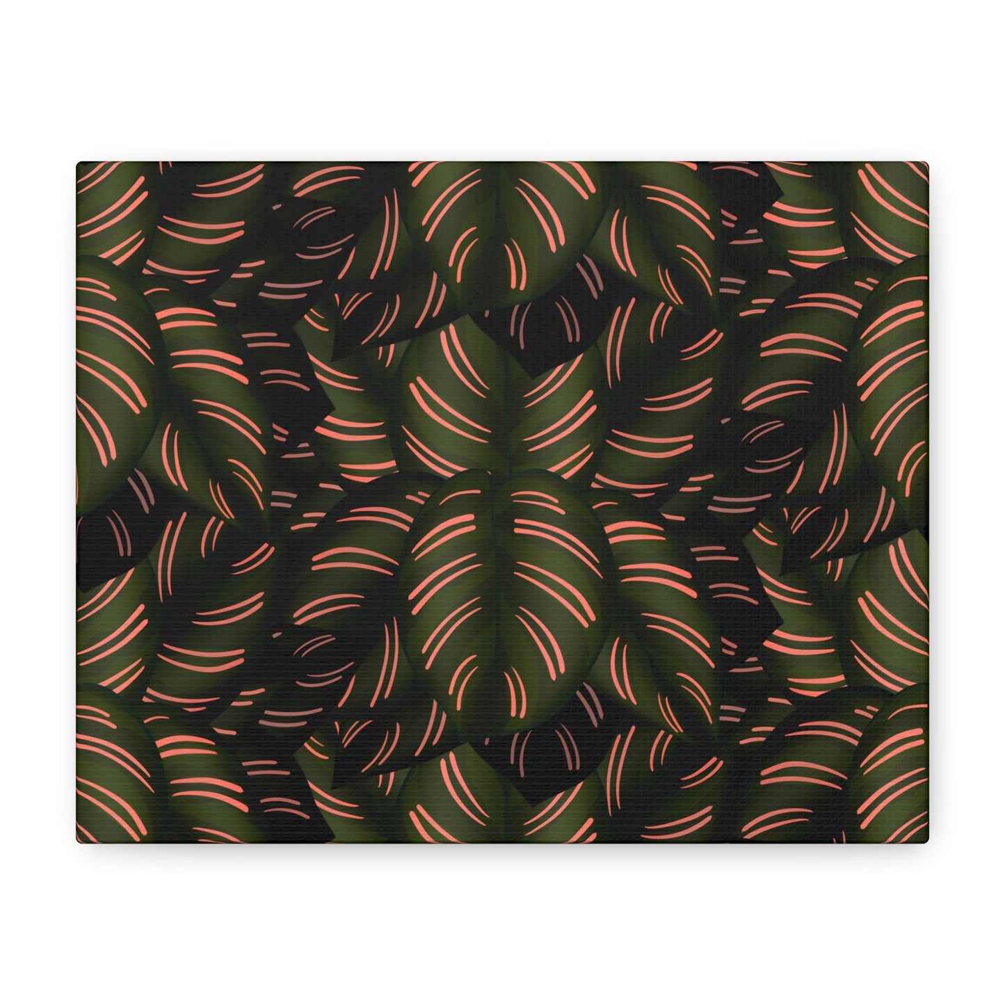 Calathea Pinstripe Pattern Canvas Print – Botanical Wall Art