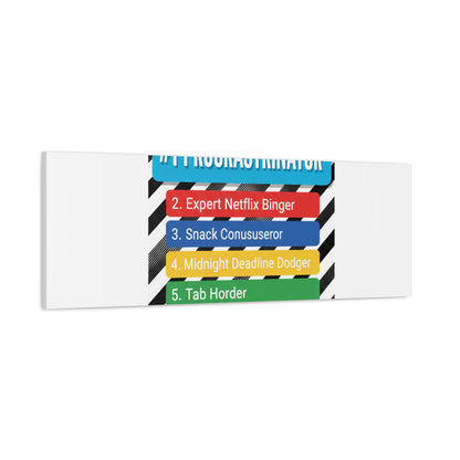 #1 Procrastinator Canvas, Rank-Style List Poster | Top-List Ranking Obsession