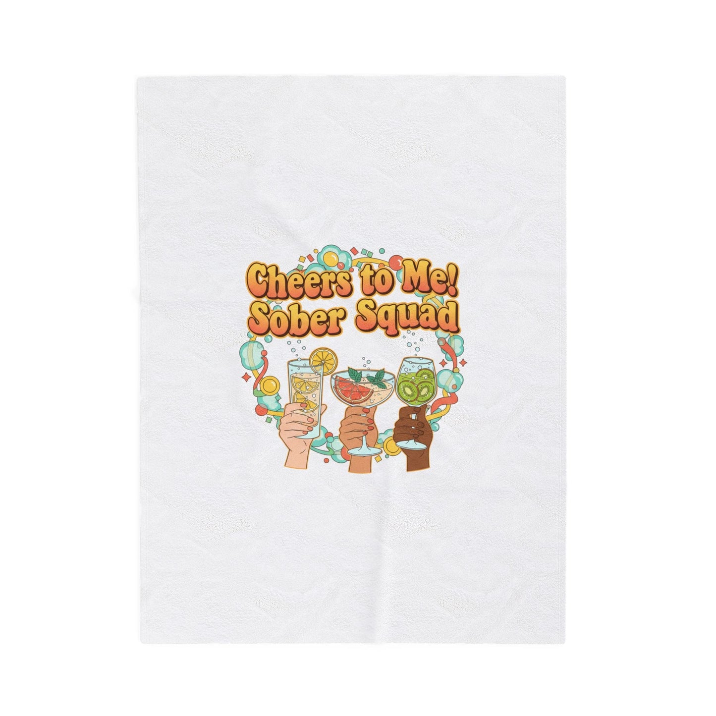Cheers to Me Sober Squad Velveteen Blanket | Dry January, Mocktail Trend