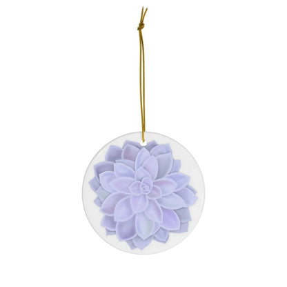 Echeveria Violet Queen Succulent Ceramic Ornament – Rosette Holiday Decor