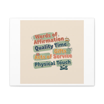 Love Languages List Matte Canvas Wall Art | love language meme, relationship humor