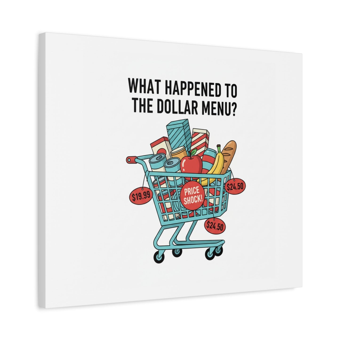 What Happened to the Dollar Menu? Canvas | Grocery Prices Meme, Price Shock Wall Art