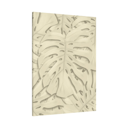 Beige Monstera Canvas Print – Botanical Wall Art