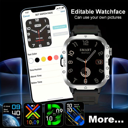 New Smart Watch with 2.01-inch Large Screen, LED Flashlight, Outdoor Sports Watch, Fitness Tracker Compatible with Android and iPhone, Halloween, Suitable for Men or Women, Versatile for Various Scenarios, Perfect Holiday Gif