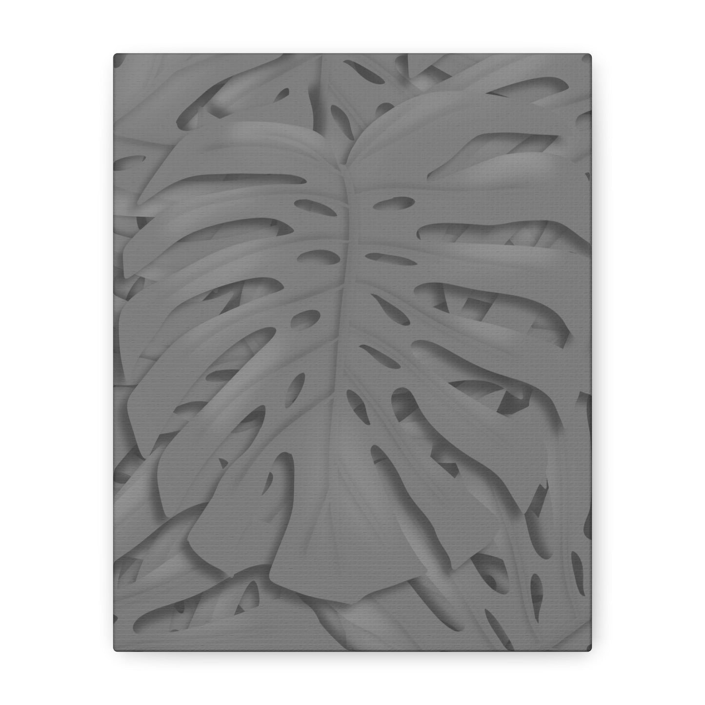 Grey Monstera Canvas Print – Botanical Wall Art