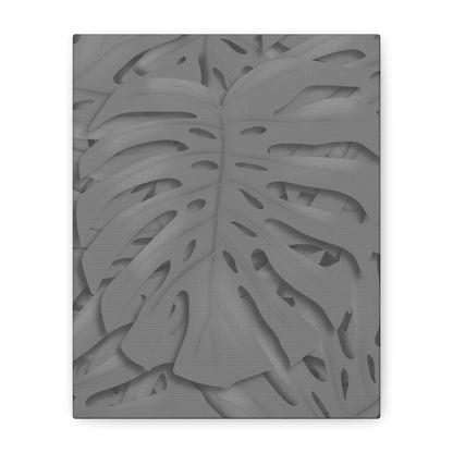 Grey Monstera Canvas Print – Botanical Wall Art