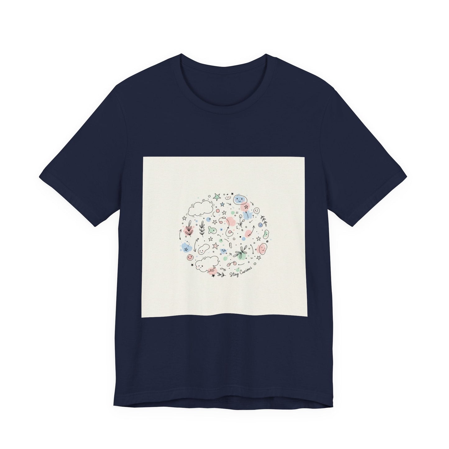 Botanical Doodle Circle Tee | hand drawn line drawing, sketch pattern