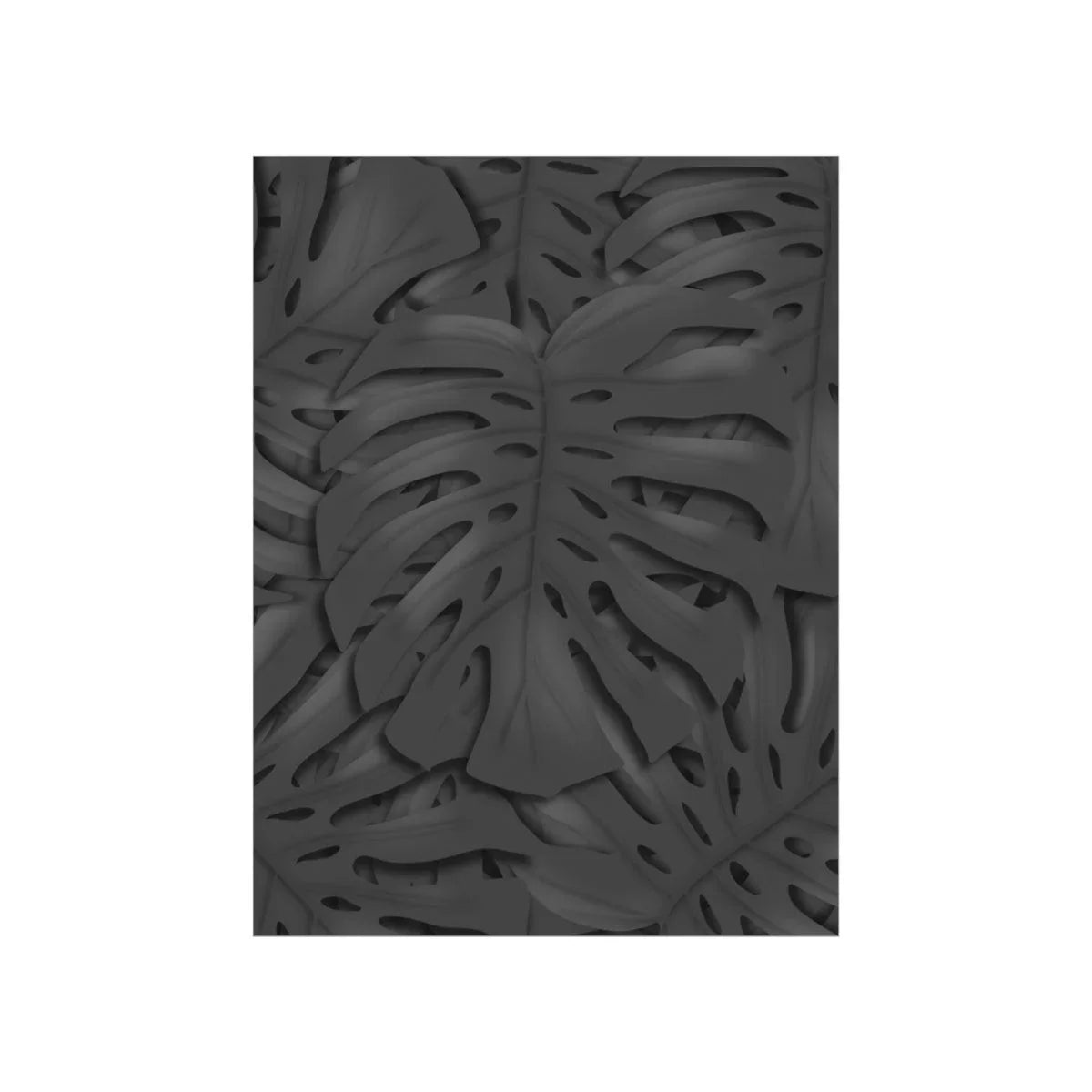 Charcoal Monstera Botanical Print – Unframed Wall Art