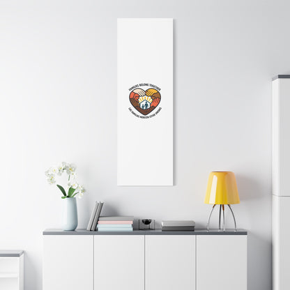 Families Belong Together Canvas, family unity solidarity, bilingual inclusive decor